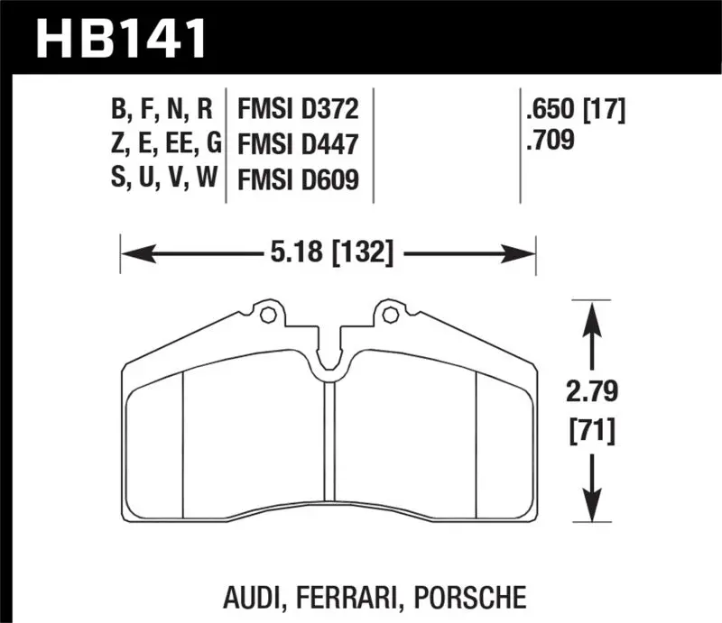 Hawk Porsche 911/928/944/968 Er-1 Front Brake Pads 2