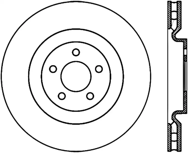 Stoptech Power Slot Cryo 2007-2008 Ford Mustang Shelby Front Right Slotted Rotor 2