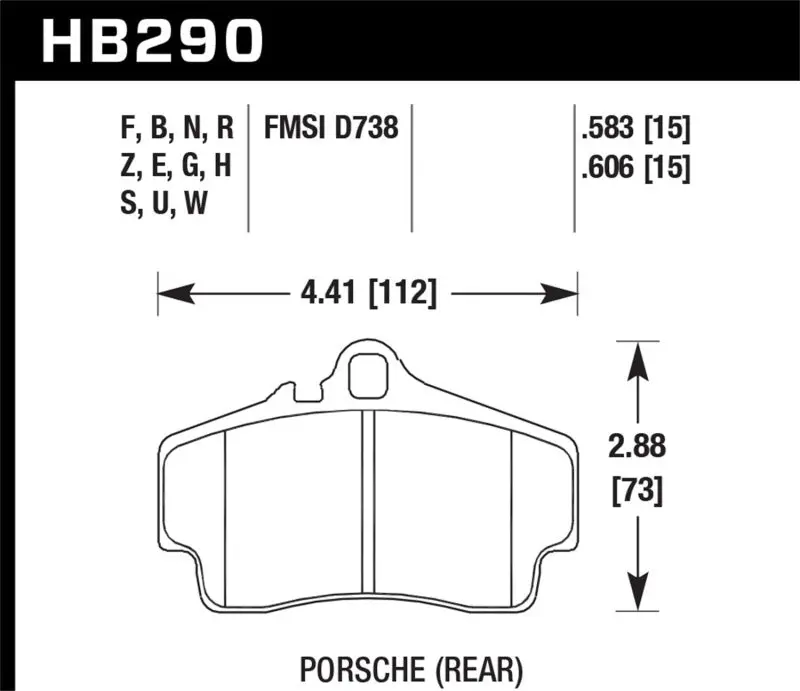 Hawk 98-08 Porsche 911 Rear Er-1 Brake Pad Set 1