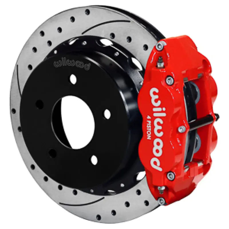Wilwood 1988-1998 Chevy Silverado Superlite 4R 12.88X1.10In Drilled And Slotted Rear Drum To Disc Conversion - Red 1