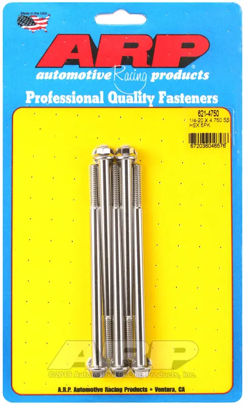 Arp 1/4-20 X 4.750 Hex Ss Bolts 1