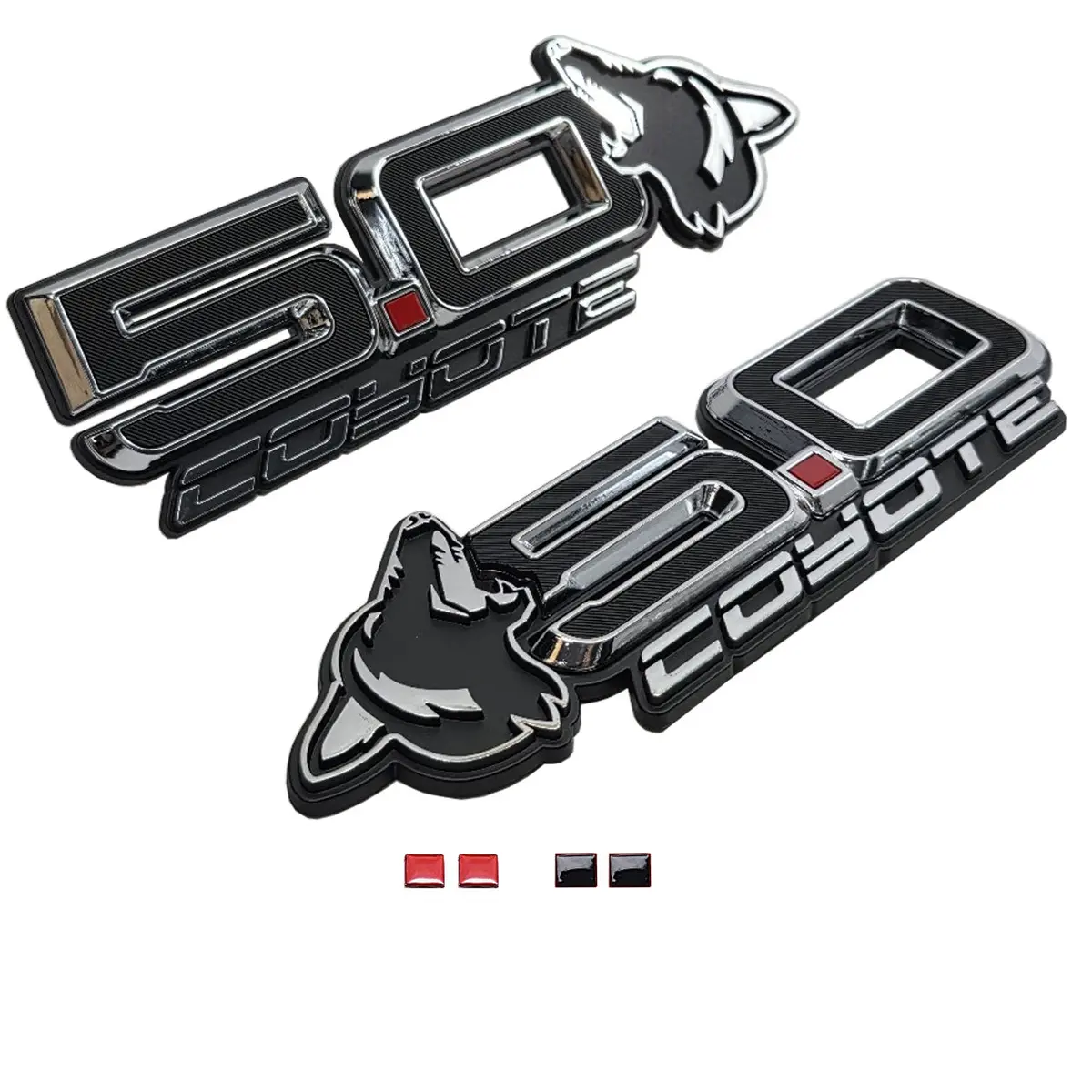 Upr 2024 Howling Coyote Fender Emblem - Black / Chrome Pair 1
