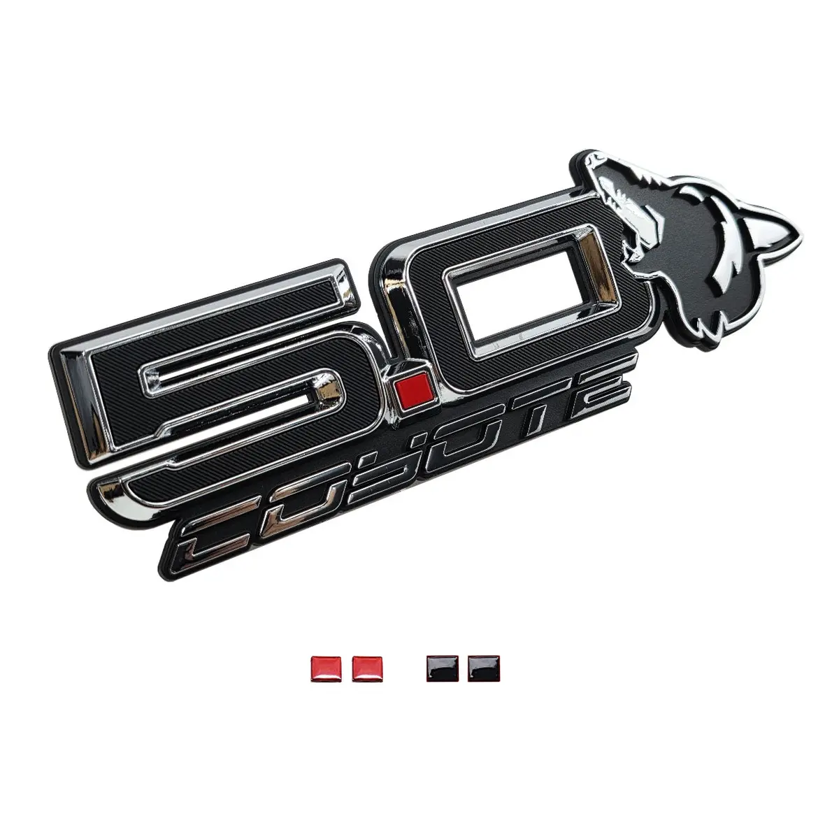 Upr 2024 Howling Coyote Fender Emblem - Black / Gloss Black Pair 1