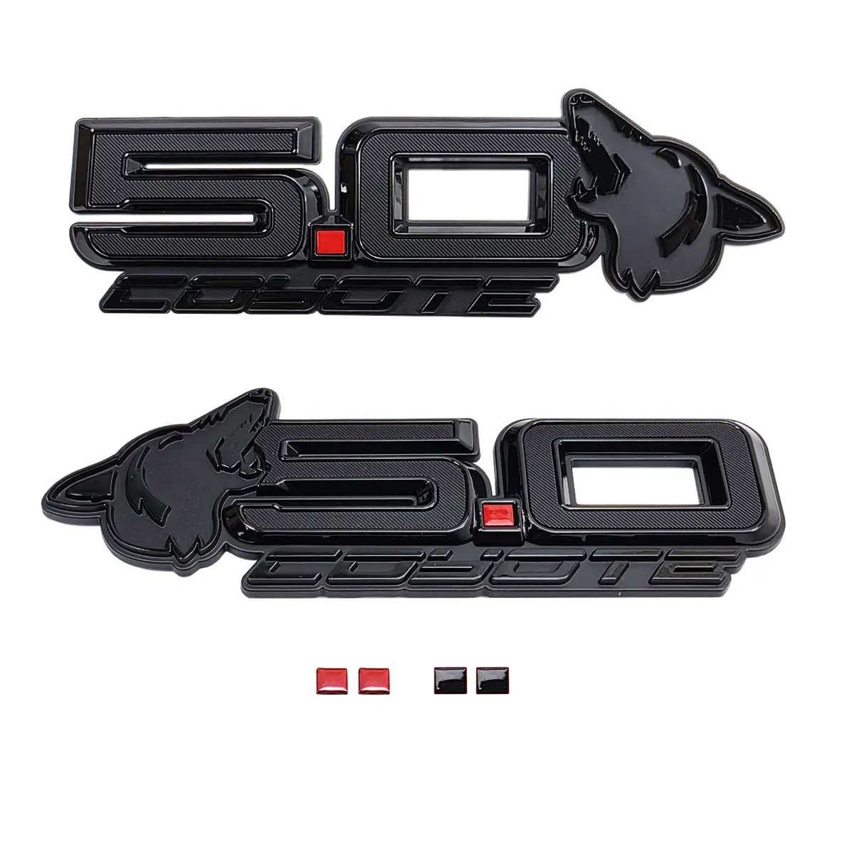 Upr 2024 Howling Coyote Fender Emblem - Black / Race Red Pair 1
