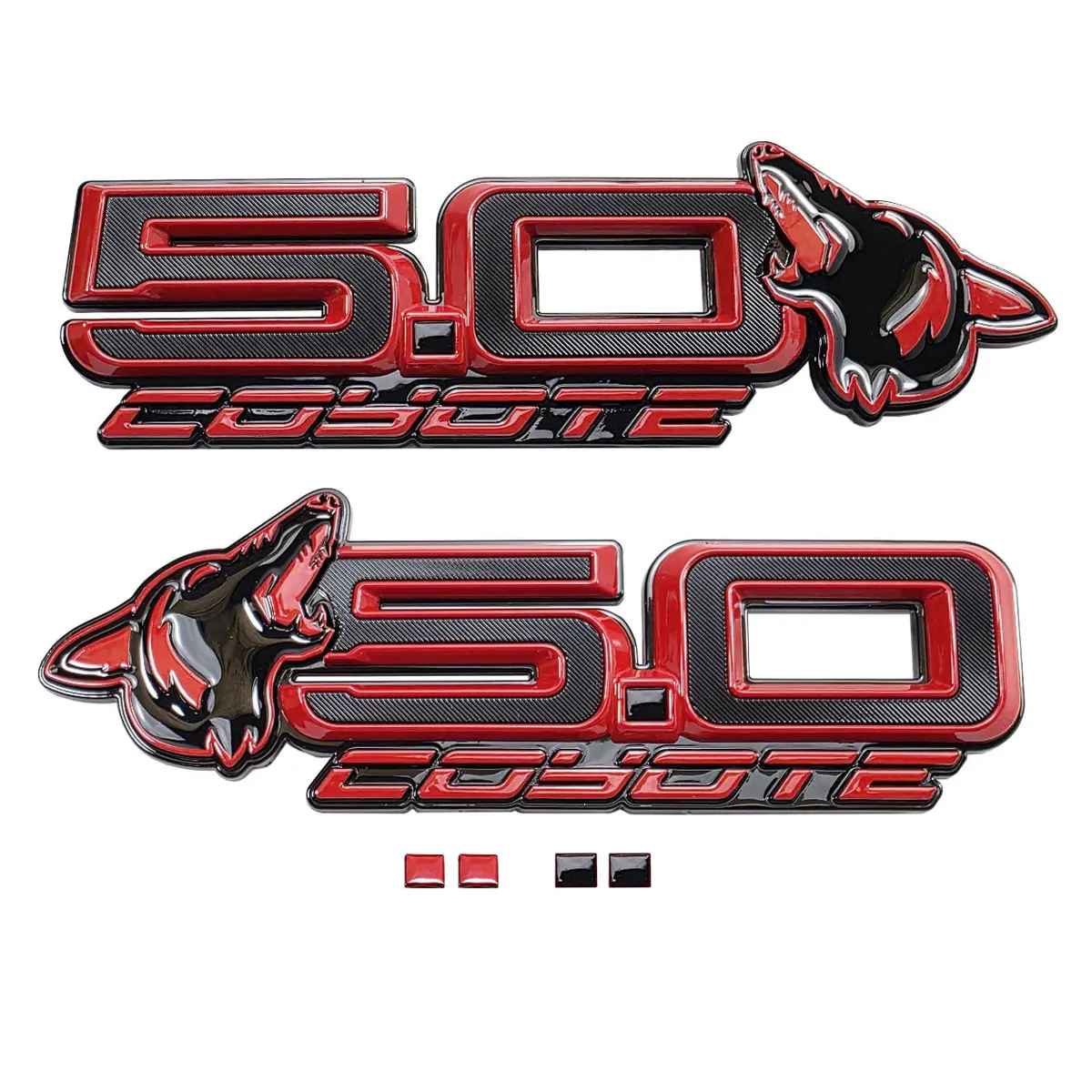 Upr 2024 Howling Coyote Fender Emblem - Black / Oem Gray Pair 1
