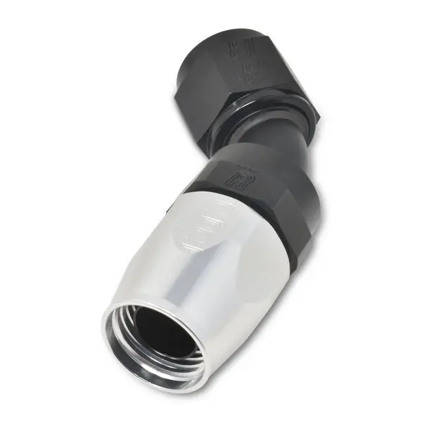 Russell - An-6 Proclassic Swivel 45 Degree Hose End With Black/Silver Finish 1