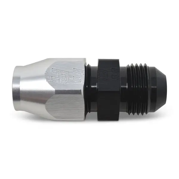 Russell - An-8 Male 37 Degree To 1/2In Line Aluminum Fuel Line Adapter, Black/Silver Finish 2