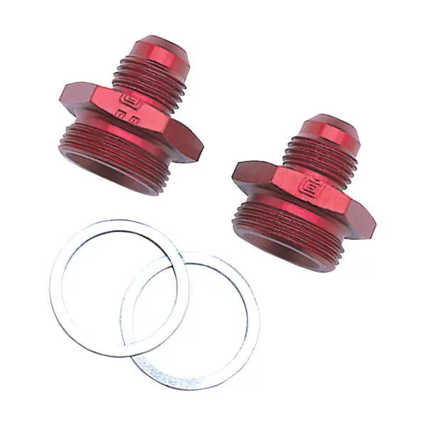 Russell - An-6 Holley Dual Feed 750 To Dominator 1350 Carb 7/8In -20 Fitting, Red - Pair 1