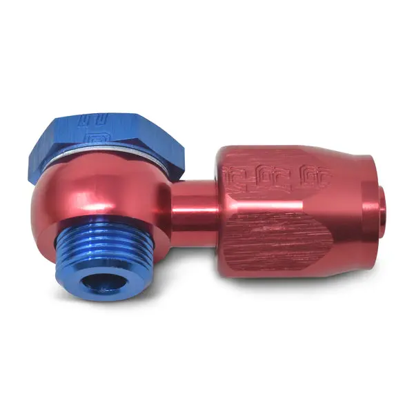 Russell - An-8 Holley Single Feed 600-660 2-Barrel Carb 9/16In -24 Banjo Fitting, Red/Blue 1