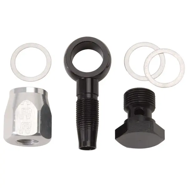 Russell - An-8 Holley Single Feed 600-660 2-Barrel Carb 9/16In -24 Banjo Fitting, Black 2