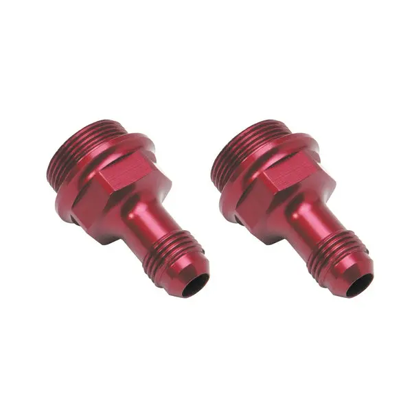 Russell - 7/8In -20 X An-6 Male Flare Ext. Carb Fitting, Holley Dual Feed (2In) Red - Pair 1