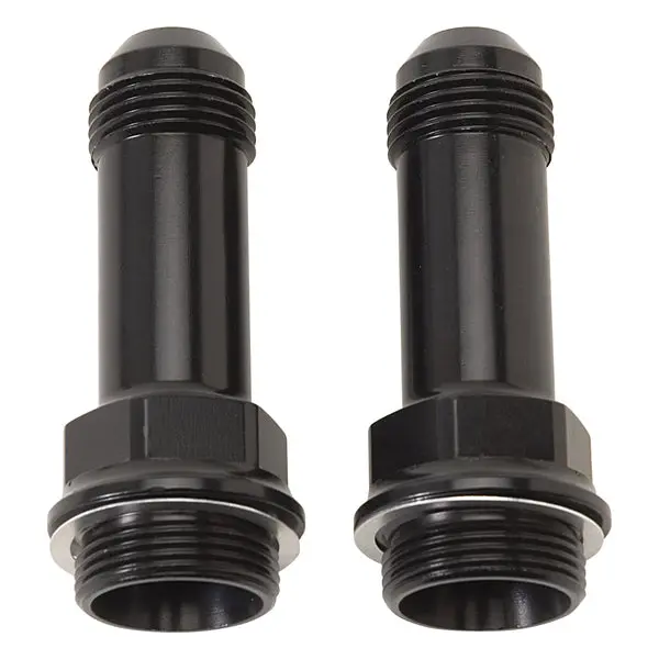 Russell - 7/8In -20 X An-6 Male Flare Ext. Carb Fitting, Holley Dual Feed (2In) Black - Pair 1