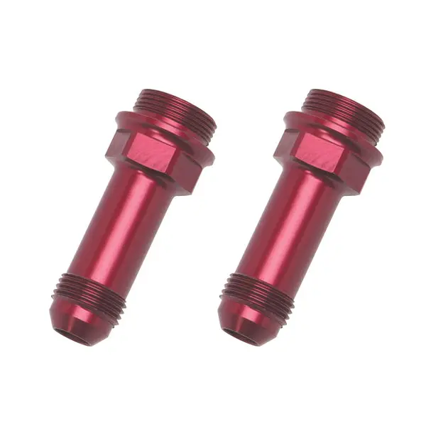 Russell - 7/8In -20 X An-8 Male Flare Ext. Carb Fitting, Holley Dual Feed (2In) Red - Pair 1