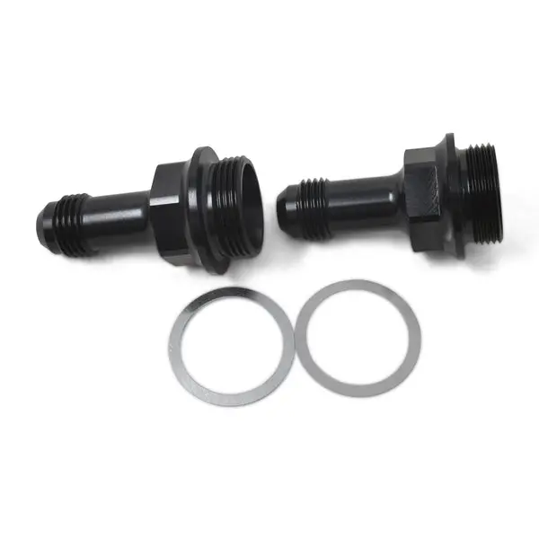 Russell - 7/8In -20 X An-8 Male Flare Ext. Carb Fitting, Holley Dual Feed (2In) Black - Pair 1