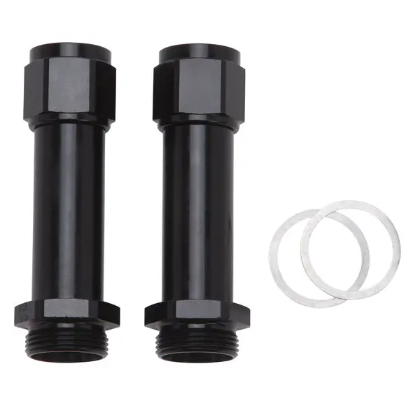 Russell - An-8 Holley Dual Feed 750, Dominator 1350 Carb Inlet Fitting (3-1/4In) Black, Pair 1