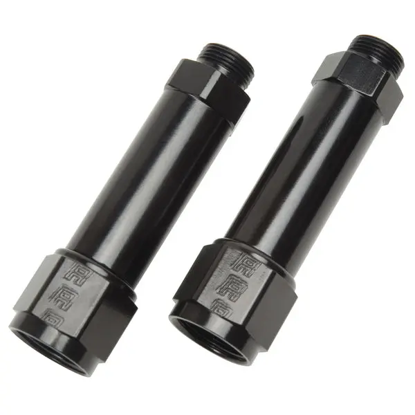 Russell - An-8 Demon & Bg Carb Inlet Fitting With 9/16In-24 (3-1/4In) Black Finish - Pair 1