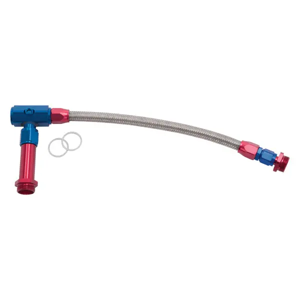 Russell - An-6-3/8In Female Npt Carb Inlet Kit, Holey 4150 Carbs With Red/Blue Finish 1