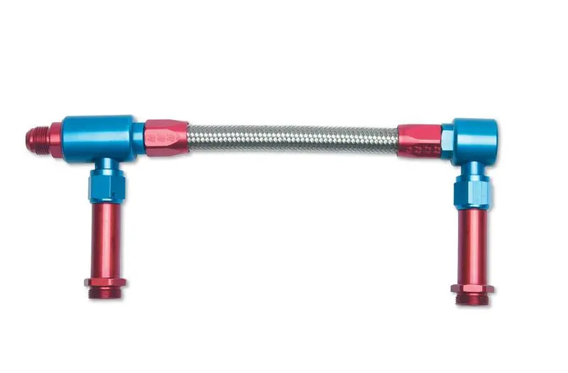 Russell - An-8 Proflex Carb Inlet Kit, With Filter, Holey 4500 Carbs With Red/Blue Finish 1