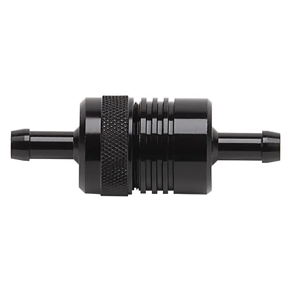 Russell - 3In Length, 1-1/8In O.D., 5/16In In/Out Aluminum Street Fuel Filter W/ Black Finish 1