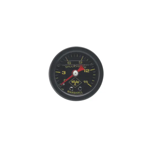 Russell - (0-15) Psi Fuel Pressure Gauge, Black Face And Case Liquid Filled 1