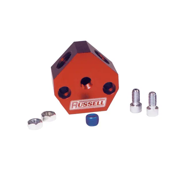 Russell - 3/8In Inlet And Outlet Aluminum Fuel Y-Blocks 1