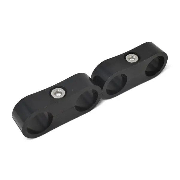 Russell - An-12 Aluminum Hose Separator For Two An-12 Size Tubing With Black Finish - Pair 1