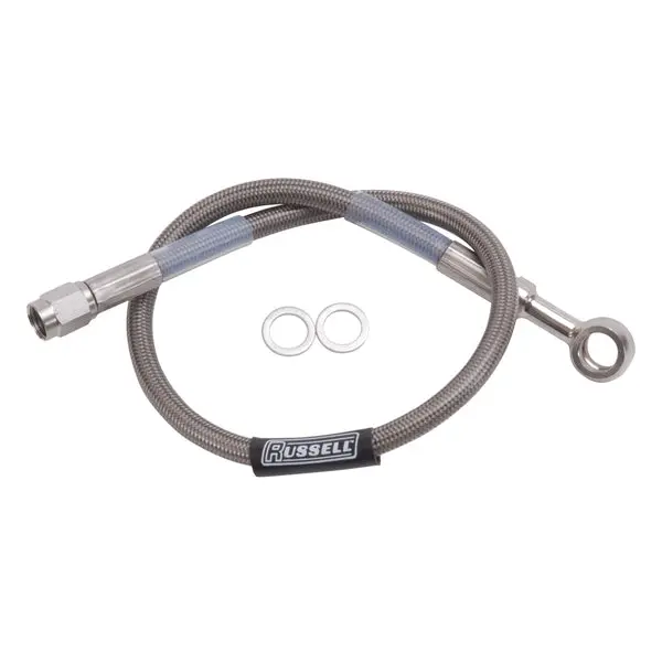 Russell - 10Mm Banjo 3/8In To Straight An-3 Competion Brake Hose - 21In Length 1