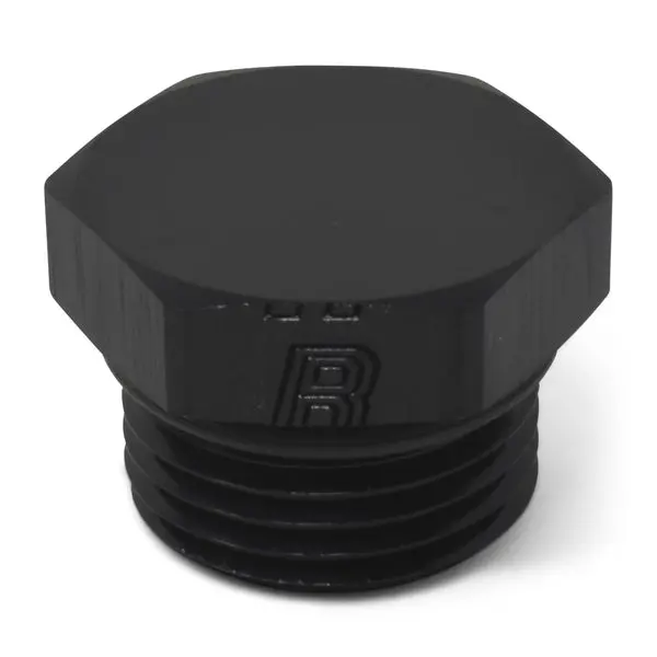Russell - An-8 Straight Thread Plug Adapter Fitting And O-Ring With Black Finish 1