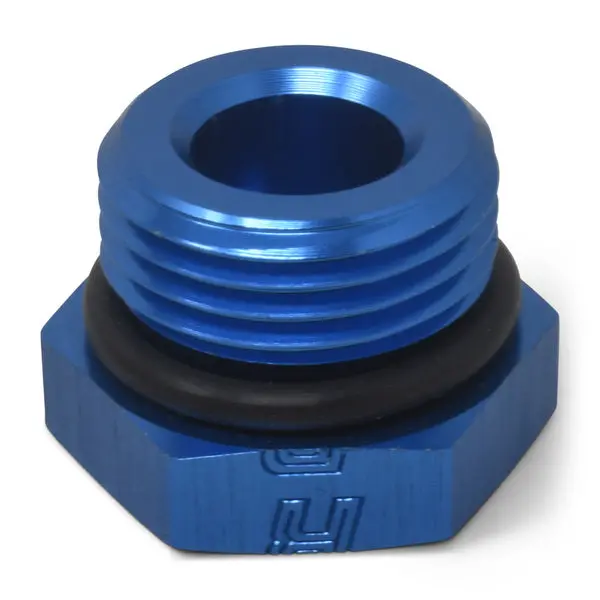 Russell - An-12 Straight Thread Plug Adapter Fitting And O-Ring With Blue Finish 2