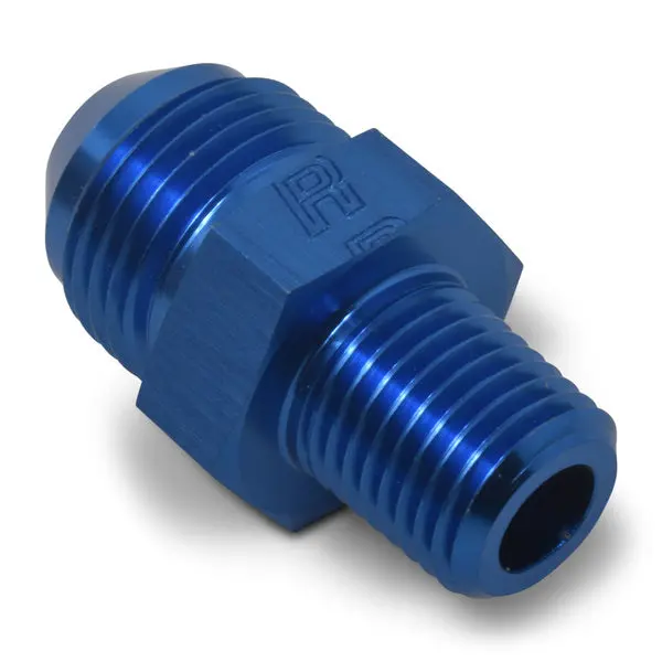 Russell - An-8 Straight Flare To 3/8In Pipe Adapter Fitting With Blue Finish - 25 Pack 1