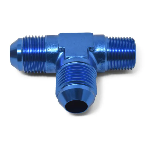 Russell - An-4 Flare To 1/8In Pipe Tee On Run Adapter Fitting With Blue Finish 1
