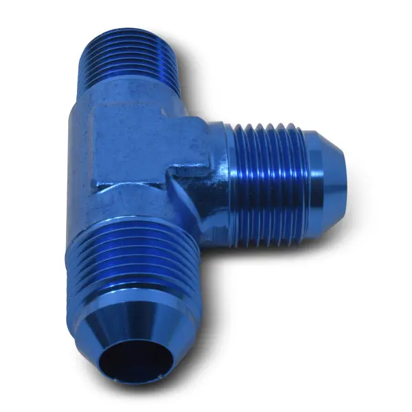 Russell - An-6 Flare To 1/4In Pipe Tee On Run Adapter Fitting With Blue Finish 1