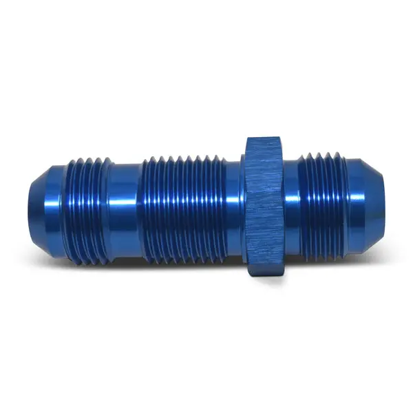 Russell - An-10 Straight Flare Bulkhead Adapter Fitting With Blue Finish 1