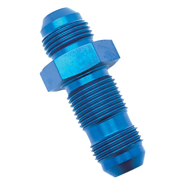 Russell - An-16 Straight Flare Bulkhead Adapter Fitting With Blue Finish 1