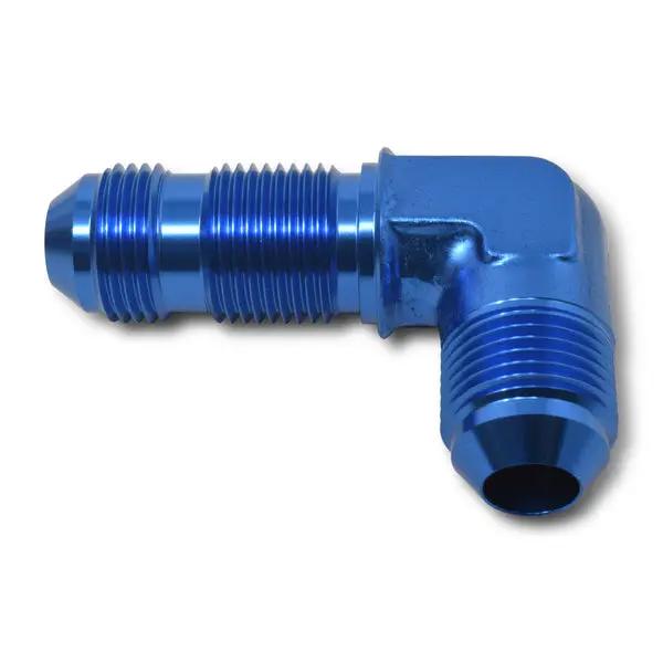 Russell - An-4 90 Degree Flare Bulkhead Adapter Fitting With Blue Finish 1