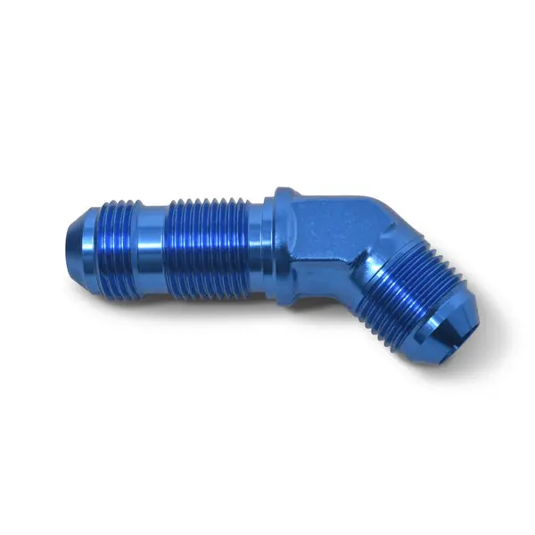 Russell - An-8 45 Degree Flare Bulkhead Adapter Fitting With Blue Finish 1