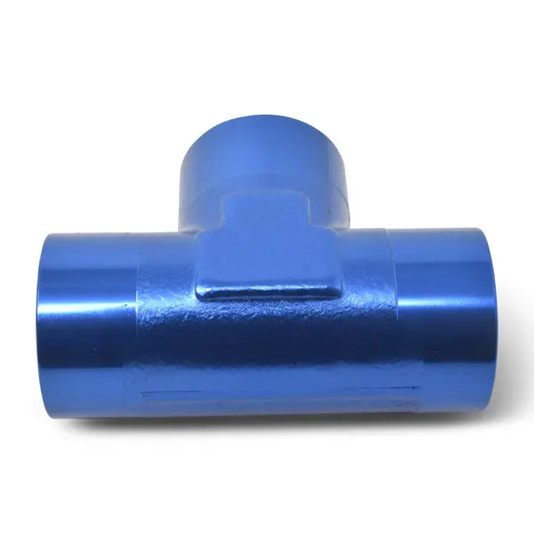 Russell - 3/8In Female Npt Pipe Tee Adapter Fitting With Blue Finish 1
