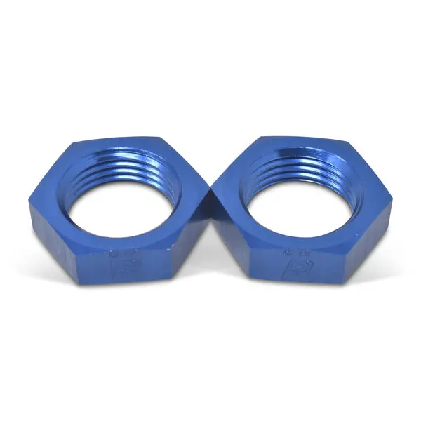 Russell - An-6 To 9/16In -18 Thread Bulkhead Nut Adapter Fitting With Blue Finish 1