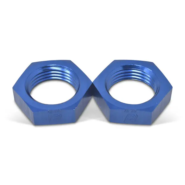 Russell - An-8 To 3/4In -16 Thread Bulkhead Nut Adapter Fitting With Blue Finish 1