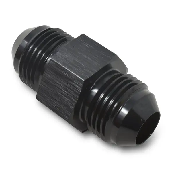 Russell - An-8 To An-8 Straight Male Union With 1/8In Npt Side Pressure Port, Black Finish 1