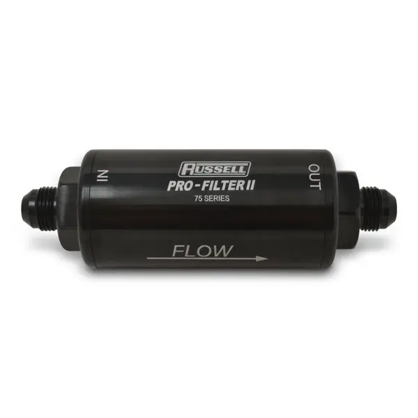 Russell - 75 Series Pro-Filter 2 An-6 Male In/Out, 100 Micron Element With Black Finish 1