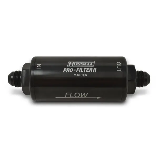 Russell - 75 Series Pro-Filter 2 An-8 Male In/Out, 40 Micron Element With Black Finish 1