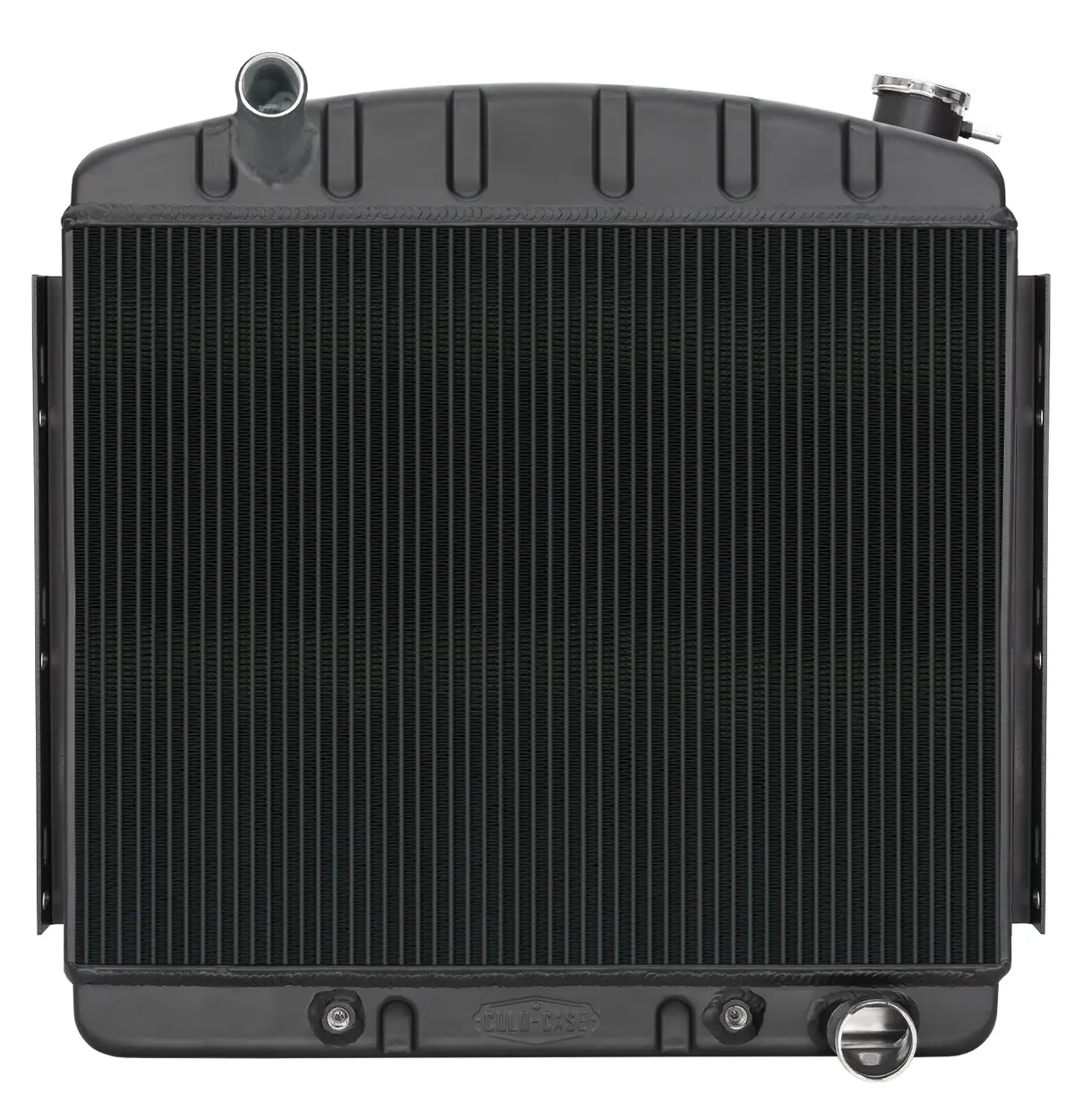Cold Case - 1957 Tri-5 Chevy 6 Cylinder Front Mount Aluminum Performance Radiator Black Night Rider Series 1