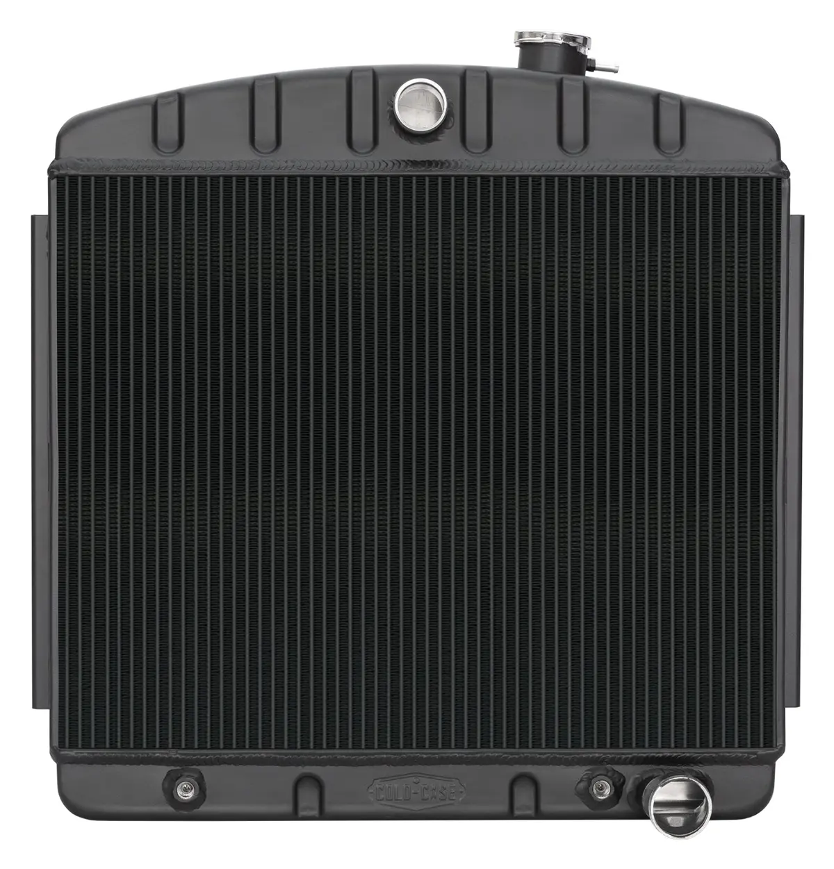 Cold Case - 1955-1956 Tri-5 Chevy 6 Cylinder Front Mount Aluminum Radiator Black Night Rider Series 1