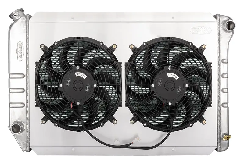 Cold Case - 1980-1984 Ford Bronco/F-100 F-150 F-250 F-350 F-450 Truck Coyote Swap Aluminum Radiator And 12In. Fan Kit 1