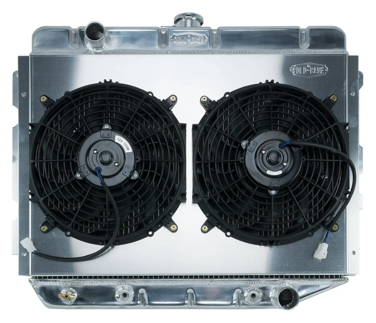 Cold Case - 1966-1974 A,B,C,E Body Ac Aluminum Performance Radiator And 12In. Dual Fan Kit - Automatic Transmission 17X26in. 1