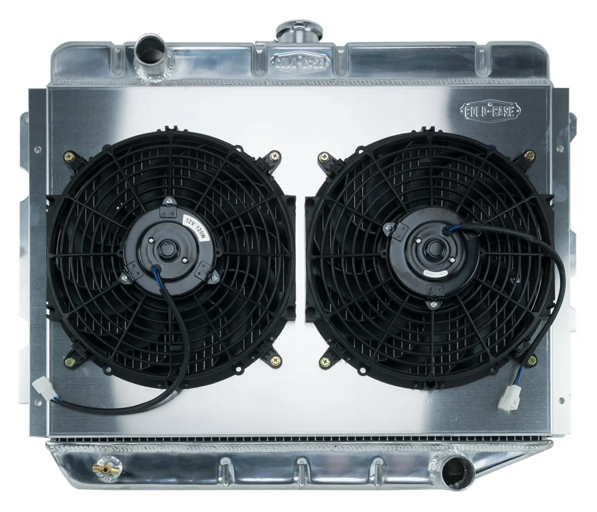 Cold Case - 1966-1974 A,B,C,E Body Ac Aluminum Performance Radiator And 12In. Dual Fan Kit - Manual Transmission 17X26in. 1