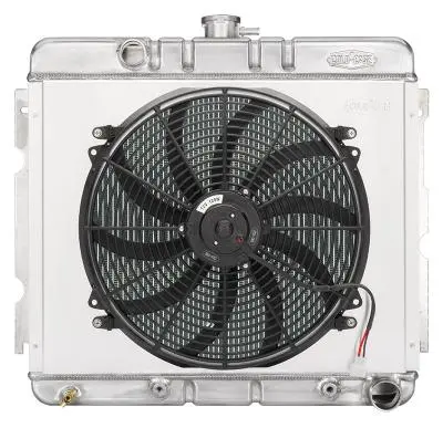 Cold Case - 1967-1969 Mopar A-Body Staggered Outlet Aluminum Radiator Module 1