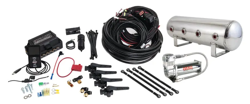 Air Lift Performance - 3H Air Management System (3/8In Air Line 2.5 Gal Polished Aluminum Air Tank Viair 444C Compressor) 1