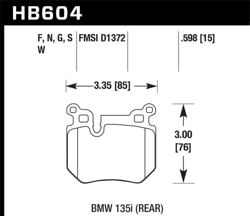 Hawk 08-13 Bmw 135I 3.0L Base Rear Er-1 Brake Pads 1